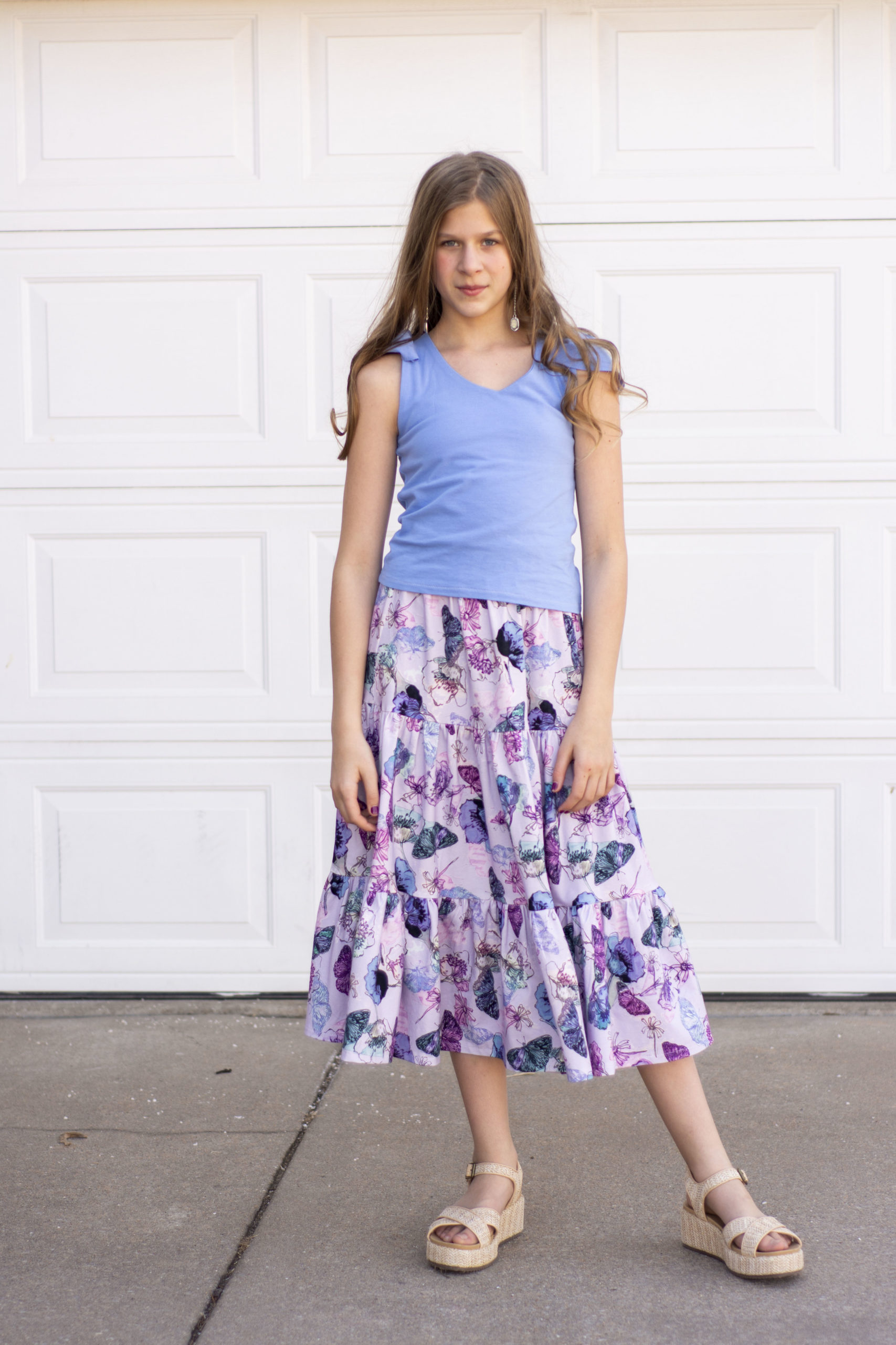 Tiered Maxi Skirt PDF Sewing Pattern High Waisted Skir