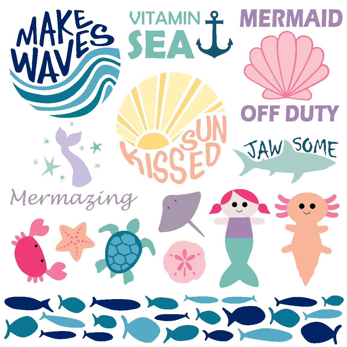 digital seashells clipart