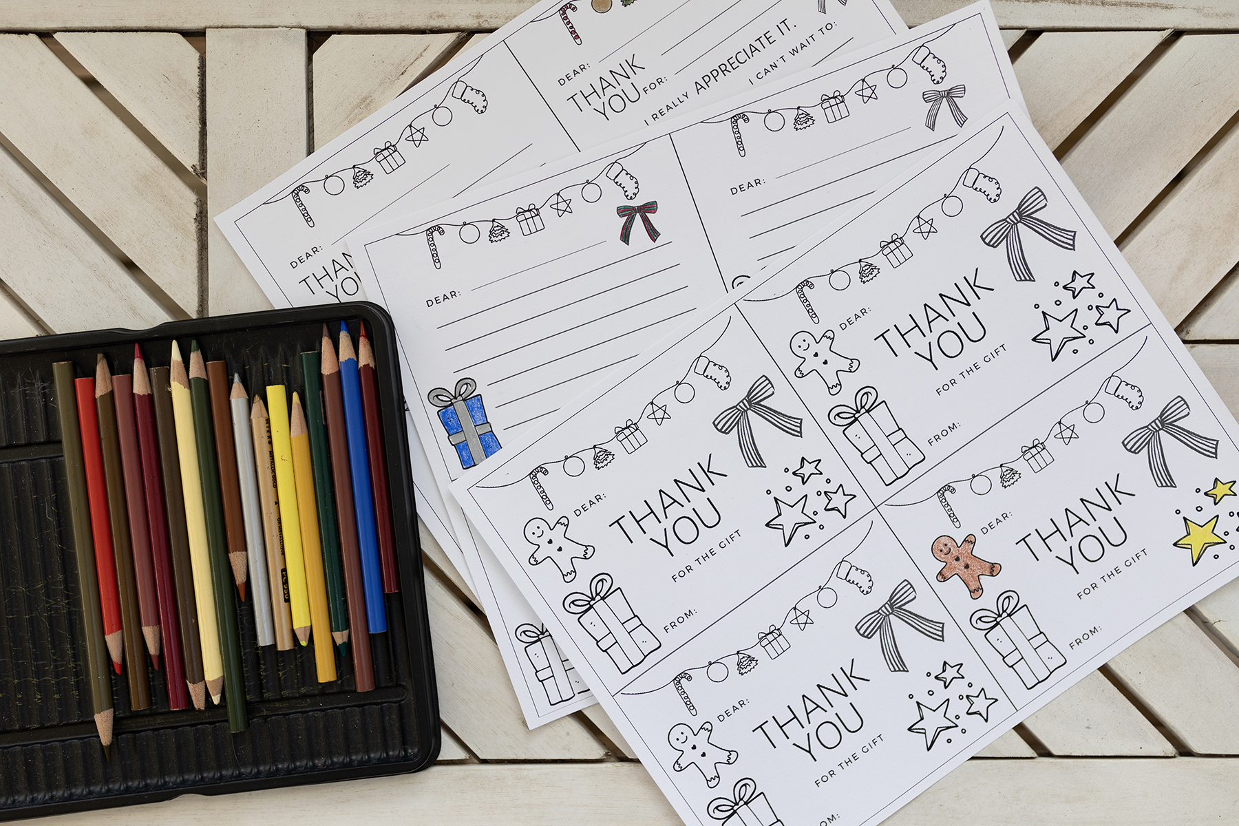 Printable Holiday Thank You Notes – Project Run + Play